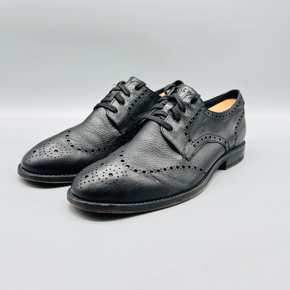 Cole Haan Shoes Mens 10 Black Grand 360 Wingtip Oxford Dress Casual Comfort